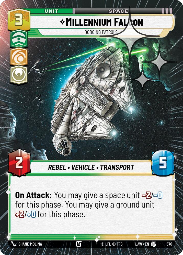 Millennium Falcon - Dodging Patrols (570) (Hyperspace Foil) (570) [A Lawless Time] | Shuffle n Cut Hobbies & Games