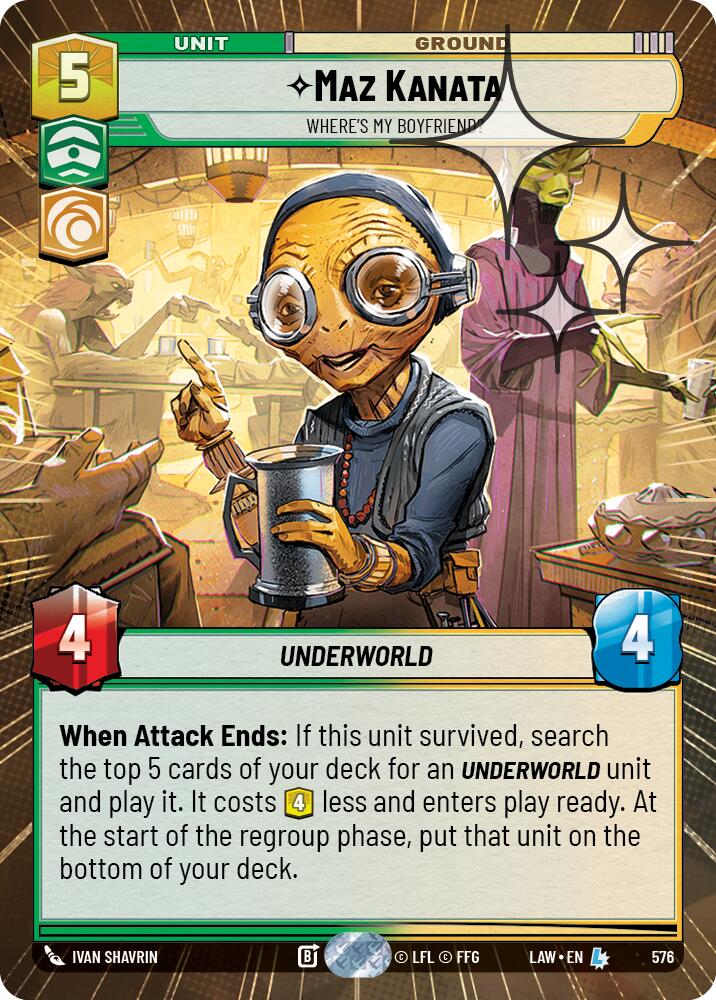 Maz Kanata - Where's My Boyfriend? (576) (Hyperspace Foil) (576) [A Lawless Time] | Shuffle n Cut Hobbies & Games