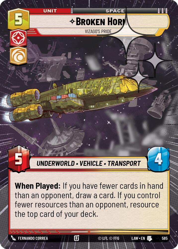 Broken Horn - Vizago's Pride (585) (Hyperspace Foil) (585) [A Lawless Time] | Shuffle n Cut Hobbies & Games