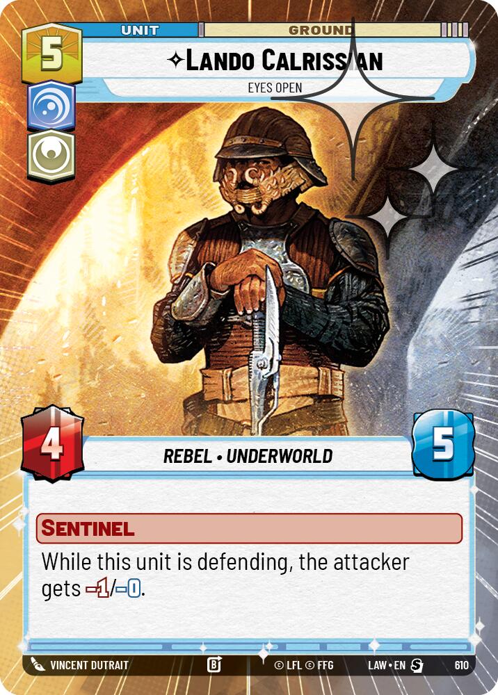 Lando Calrissian - Eyes Open (610) (Hyperspace Foil) (610) [A Lawless Time] | Shuffle n Cut Hobbies & Games