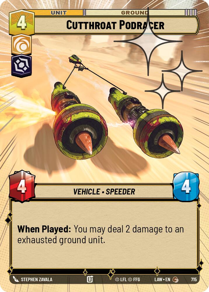 Cutthroat Podracer (715) (Hyperspace Foil) (715) [A Lawless Time] | Shuffle n Cut Hobbies & Games
