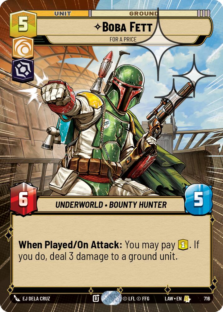Boba Fett - For a Price (716) (Hyperspace Foil) (716) [A Lawless Time] | Shuffle n Cut Hobbies & Games