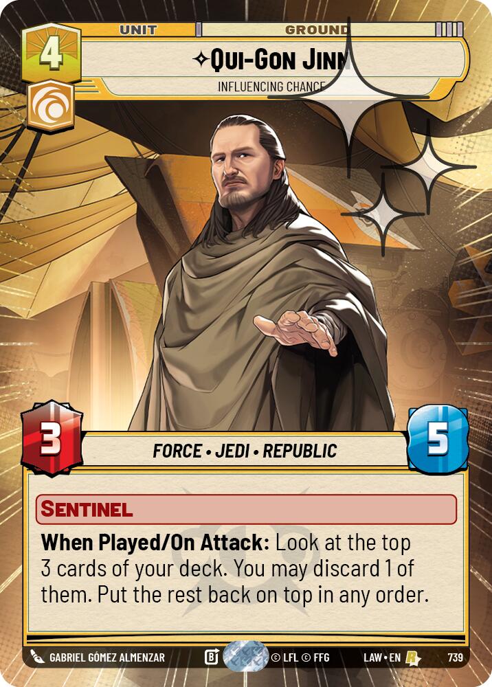 Qui-Gon Jinn - Influencing Chance (739) (Hyperspace Foil) (739) [A Lawless Time] | Shuffle n Cut Hobbies & Games