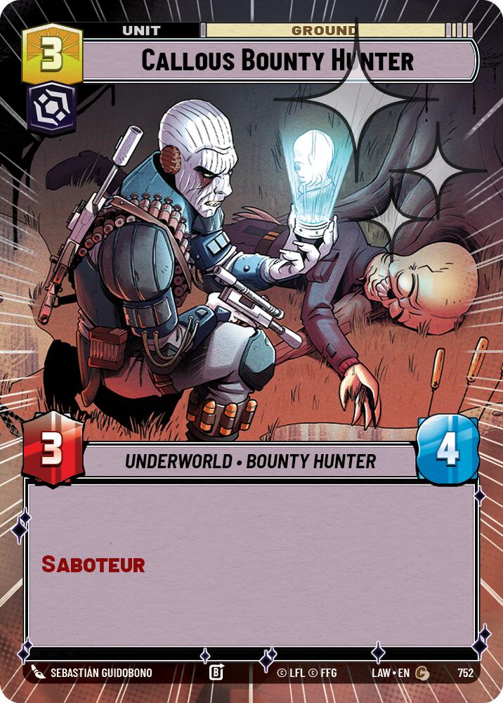 Callous Bounty Hunter (752) (Hyperspace Foil) (752) [A Lawless Time] | Shuffle n Cut Hobbies & Games