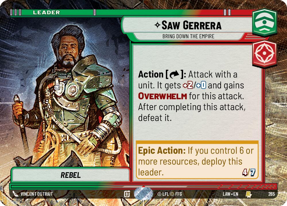 Saw Gerrera - Bring Down the Empire (Hyperspace) (265) (265) [A Lawless Time] | Shuffle n Cut Hobbies & Games