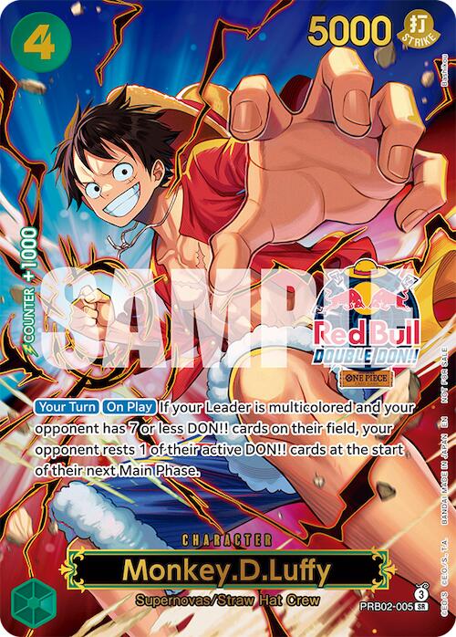 Monkey.D.Luffy (Red Bull Double Don!!) (Winner) (Textured) [One Piece Promotion Cards] | Shuffle n Cut Hobbies & Games