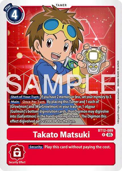 Takato Matsuki [BT12-089] (Reprint) [Advanced Booster Digimon Generation] | Shuffle n Cut Hobbies & Games