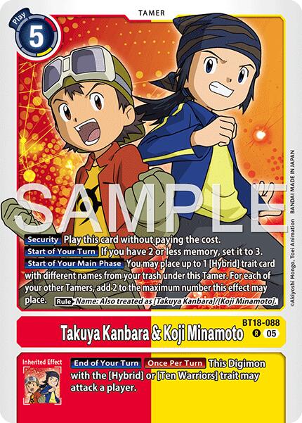 Takuya Kanbara & Koji Minamoto [BT18-088] (Reprint) [Advanced Booster Digimon Generation] | Shuffle n Cut Hobbies & Games