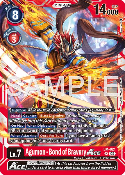 Agumon [LM-021] - Bond of Bravery ACE (Reprint) [Advanced Booster Digimon Generation] | Shuffle n Cut Hobbies & Games