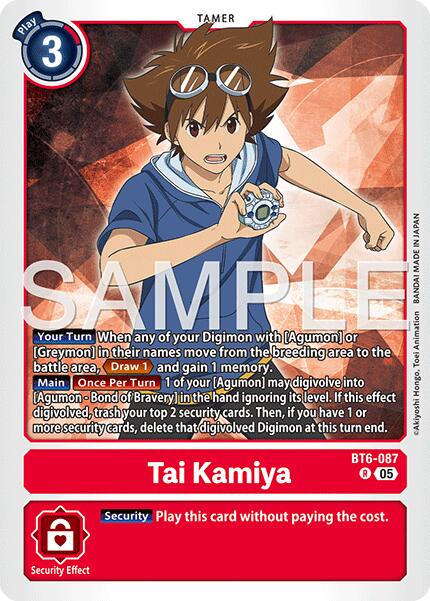 Tai Kamiya [BT6-087] (Reprint) [Advanced Booster Digimon Generation] | Shuffle n Cut Hobbies & Games