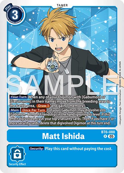 Matt Ishida [BT6-088] (Reprint) [Advanced Booster Digimon Generation] | Shuffle n Cut Hobbies & Games