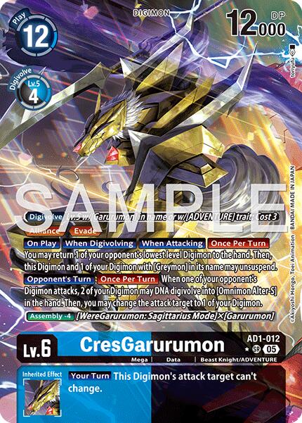 CresGarurumon [AD1-012] (Alternate Art) [Advanced Booster Digimon Generation] | Shuffle n Cut Hobbies & Games