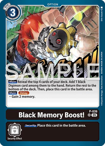 Black Memory Boost! [P-039] (Reprint) [Advanced Booster Digimon Generation] | Shuffle n Cut Hobbies & Games