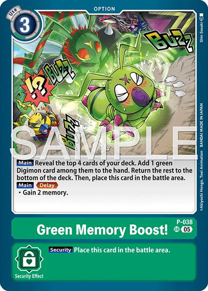 Green Memory Boost! [P-038] (Reprint) [Advanced Booster Digimon Generation] | Shuffle n Cut Hobbies & Games
