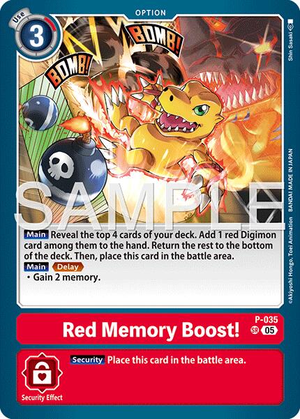 Red Memory Boost! [P-035] (Reprint) [Advanced Booster Digimon Generation] | Shuffle n Cut Hobbies & Games