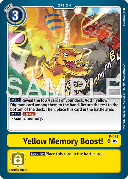 Yellow Memory Boost! [P-037] (Reprint) [Advanced Booster Digimon Generation] | Shuffle n Cut Hobbies & Games