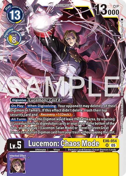 Lucemon: Chaos Mode [EX6-054] (Reprint) [Advanced Booster Digimon Generation] | Shuffle n Cut Hobbies & Games