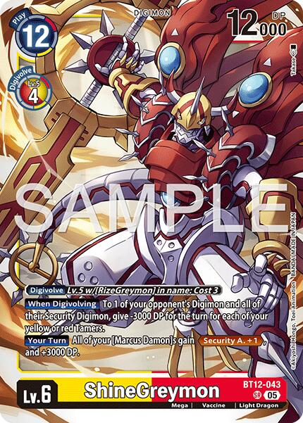 ShineGreymon [BT12-043] - BT12-043 (Reprint) [Advanced Booster Digimon Generation] | Shuffle n Cut Hobbies & Games