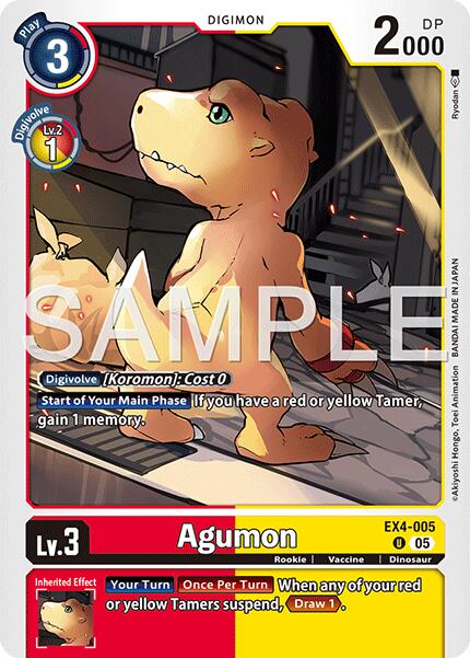 Agumon [EX4-005] - EX4-005 (Reprint) [Advanced Booster Digimon Generation] | Shuffle n Cut Hobbies & Games