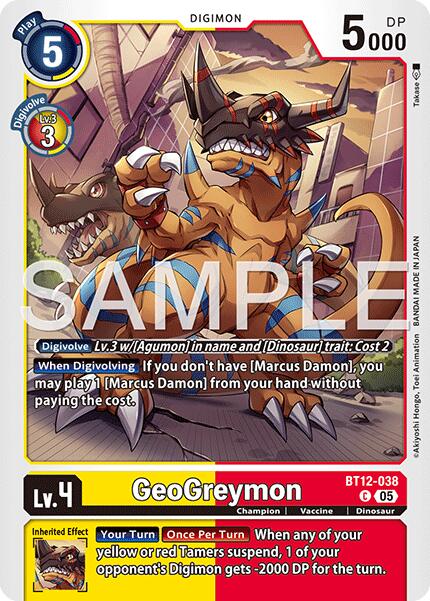 GeoGreymon [BT12-038] - BT12-038 (Reprint) [Advanced Booster Digimon Generation] | Shuffle n Cut Hobbies & Games