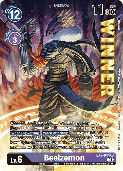 Beelzemon [EX2-044] (Cup Store Winner) [Starter Deck: Beelzemon Advanced Deck Set Pre-Release Cards] | Shuffle n Cut Hobbies & Games
