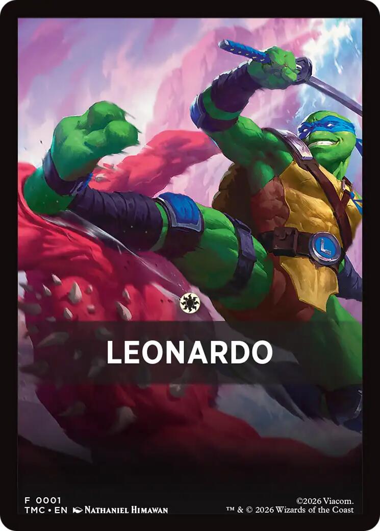 Leonardo Theme Card [Teenage Mutant Ninja Turtles Commander Tokens] | Shuffle n Cut Hobbies & Games