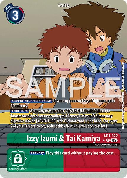 Izzy Izumi & Tai Kamiya [AD1-022] (Alternate Art) [Advanced Booster Digimon Generation] | Shuffle n Cut Hobbies & Games
