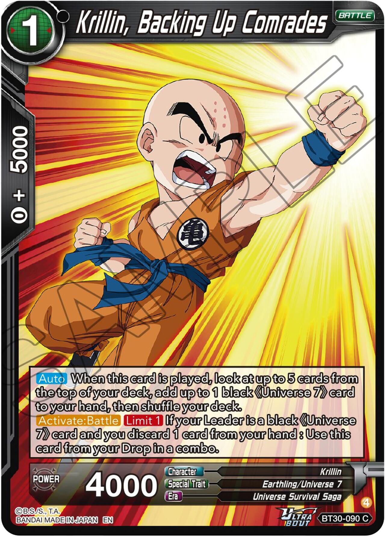 Krillin, Backing Up Comrades (BT30-090) [Three Glorious Fighters] | Shuffle n Cut Hobbies & Games