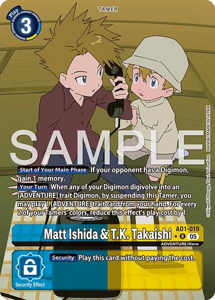 Matt Ishida & T.K. Takaishi [AD1-019] (Alternate Art) [Advanced Booster Digimon Generation] | Shuffle n Cut Hobbies & Games