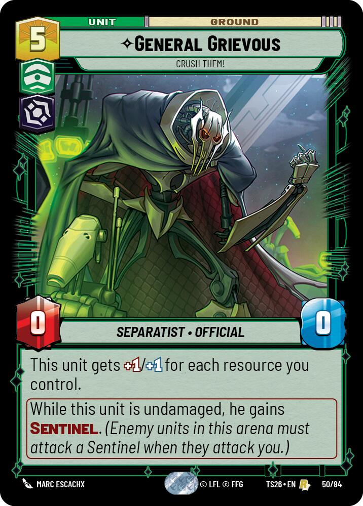 General Grievous - Crush Them! (50/84) (50/84) [Twin Suns] | Shuffle n Cut Hobbies & Games