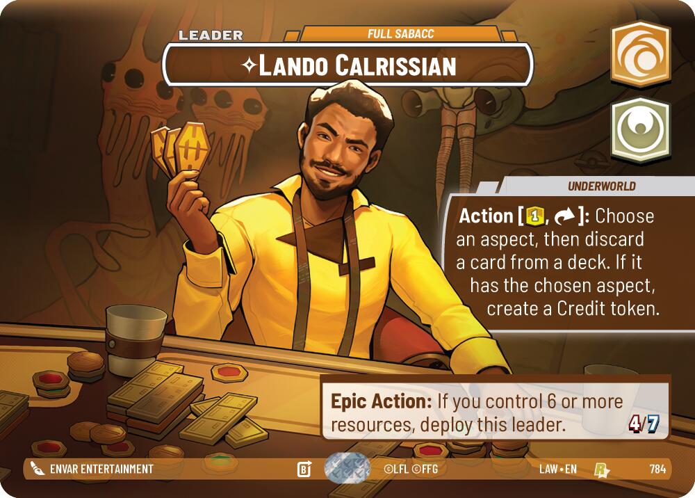Lando Calrissian - Full Sabacc (Showcase) (784) (784) [A Lawless Time] | Shuffle n Cut Hobbies & Games
