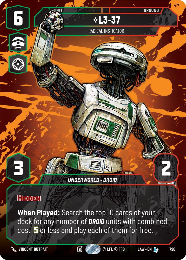 L3-37 - Radical Instigator (Prestige) (790) (790) [A Lawless Time] | Shuffle n Cut Hobbies & Games