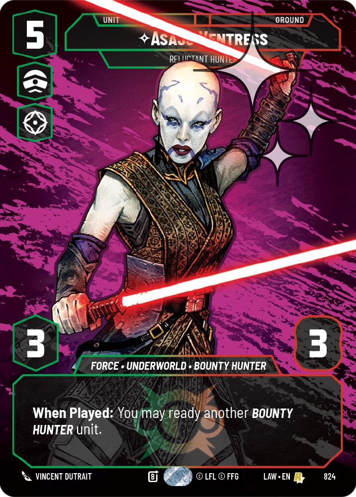 Asajj Ventress - Reluctant Hunter (Prestige Foil) (824) (824) [A Lawless Time] | Shuffle n Cut Hobbies & Games