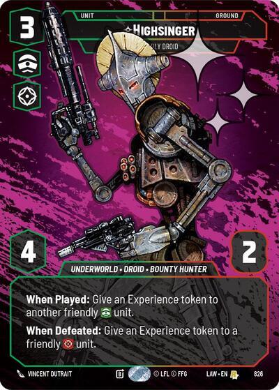 Highsinger - Deadly Droid (Prestige Foil) (826) (826) [A Lawless Time] | Shuffle n Cut Hobbies & Games
