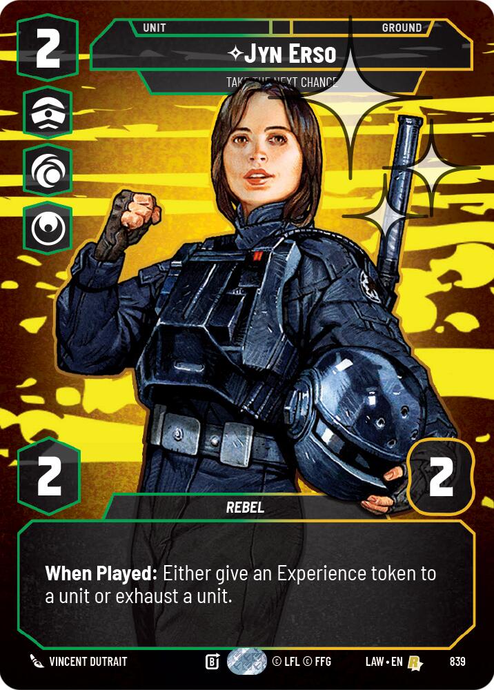 Jyn Erso - Take the Next Chance (Prestige Foil) (839) (839) [A Lawless Time] | Shuffle n Cut Hobbies & Games