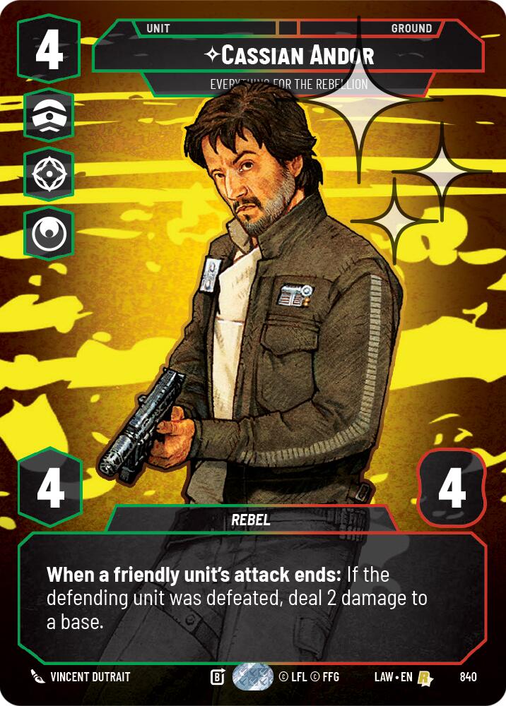 Cassian Andor - Everything for the Rebellion (Prestige Foil) (840) (840) [A Lawless Time] | Shuffle n Cut Hobbies & Games