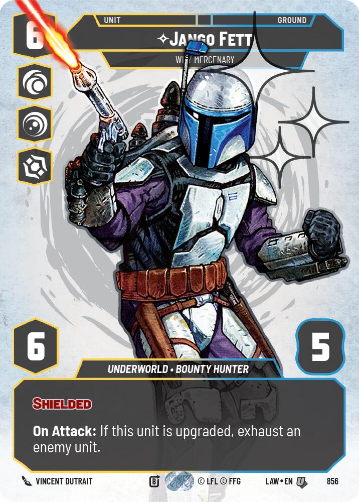 Jango Fett - Wily Mercenary (Prestige Foil) (856) (856) [A Lawless Time] | Shuffle n Cut Hobbies & Games