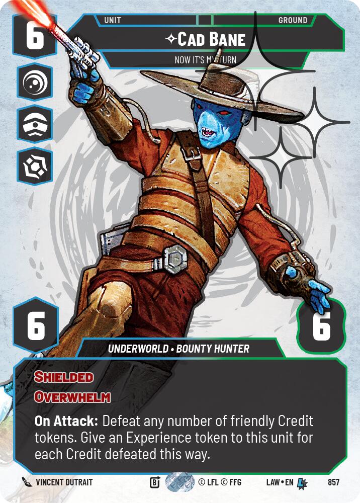 Cad Bane - Now It's My Turn (Prestige Foil) (857) (857) [A Lawless Time] | Shuffle n Cut Hobbies & Games