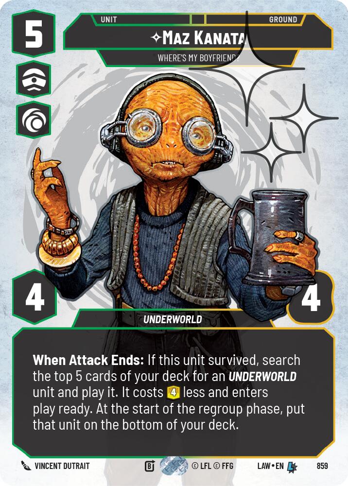 Maz Kanata - Where's My Boyfriend? (Prestige Foil) (859) (859) [A Lawless Time] | Shuffle n Cut Hobbies & Games