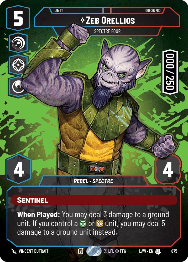 Zeb Orellios - Spectre Four (Serialized) (875) (875) [A Lawless Time] | Shuffle n Cut Hobbies & Games