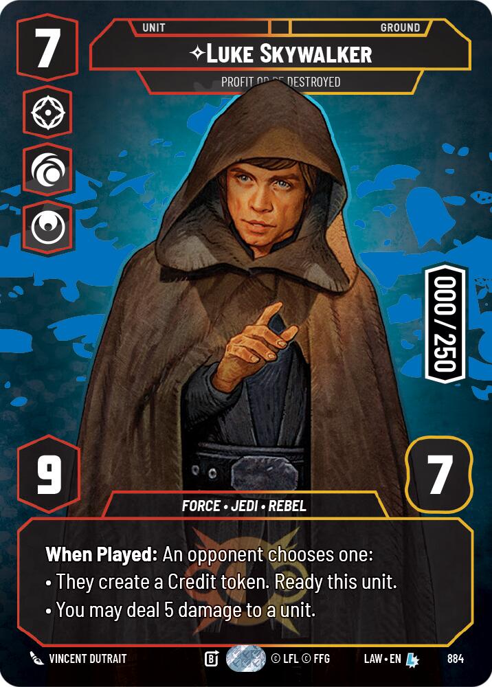 Luke Skywalker - Profit or Be Destroyed (Serialized) (884) (884) [A Lawless Time] | Shuffle n Cut Hobbies & Games