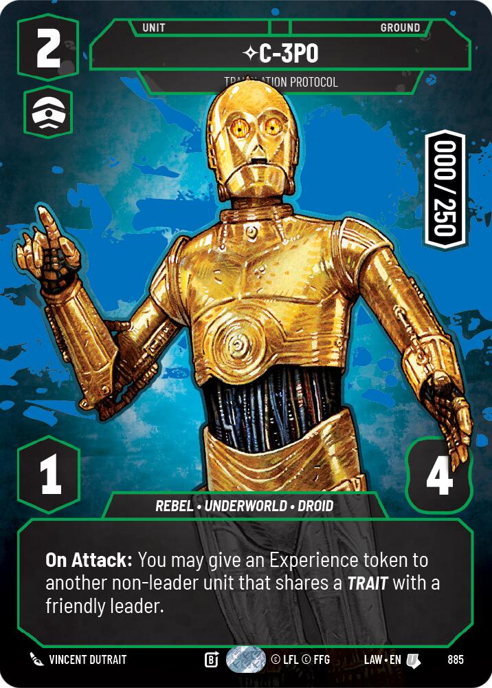 C-3PO - Translation Protocol (Serialized) (885) (885) [A Lawless Time] | Shuffle n Cut Hobbies & Games