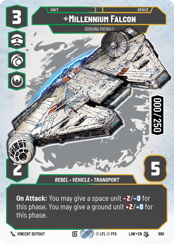 Millennium Falcon - Dodgingg Patrols (Serialized) (890) (890) [A Lawless Time] | Shuffle n Cut Hobbies & Games