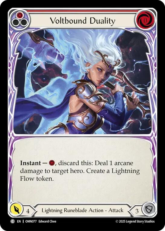 Voltbound Duality (Red) [OMN077] (Omens of the Third Age)  Rainbow Foil | Shuffle n Cut Hobbies & Games