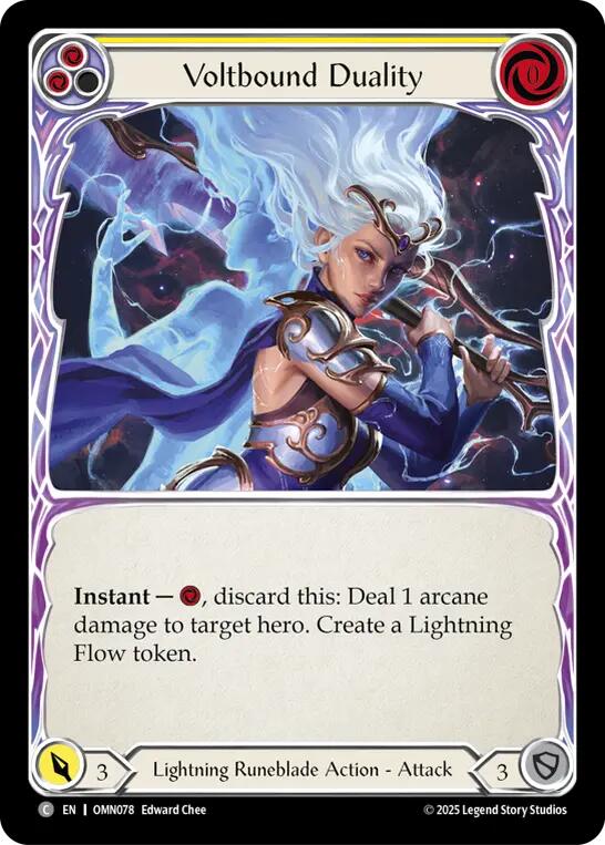 Voltbound Duality (Yellow) [OMN078] (Omens of the Third Age)  Rainbow Foil | Shuffle n Cut Hobbies & Games