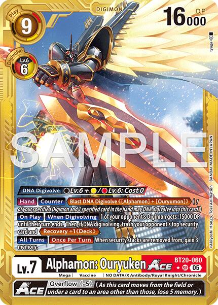 Alphamon: Ouryuken ACE [BT20-060] (Gold Border) [Advanced Booster Digimon Generation] | Shuffle n Cut Hobbies & Games