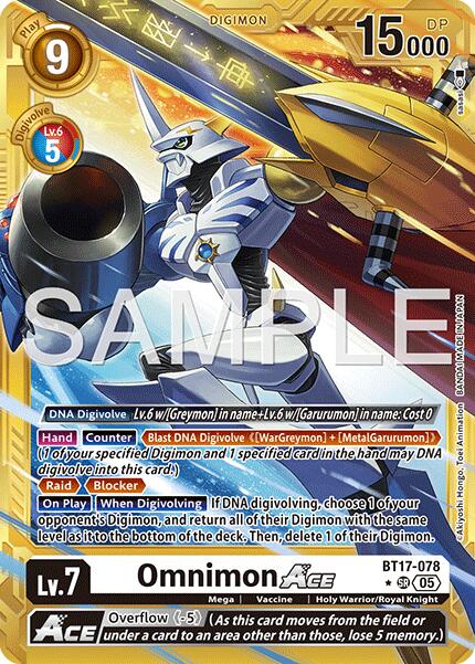 Omnimon ACE [BT17-078] (Gold Border) [Advanced Booster Digimon Generation] | Shuffle n Cut Hobbies & Games