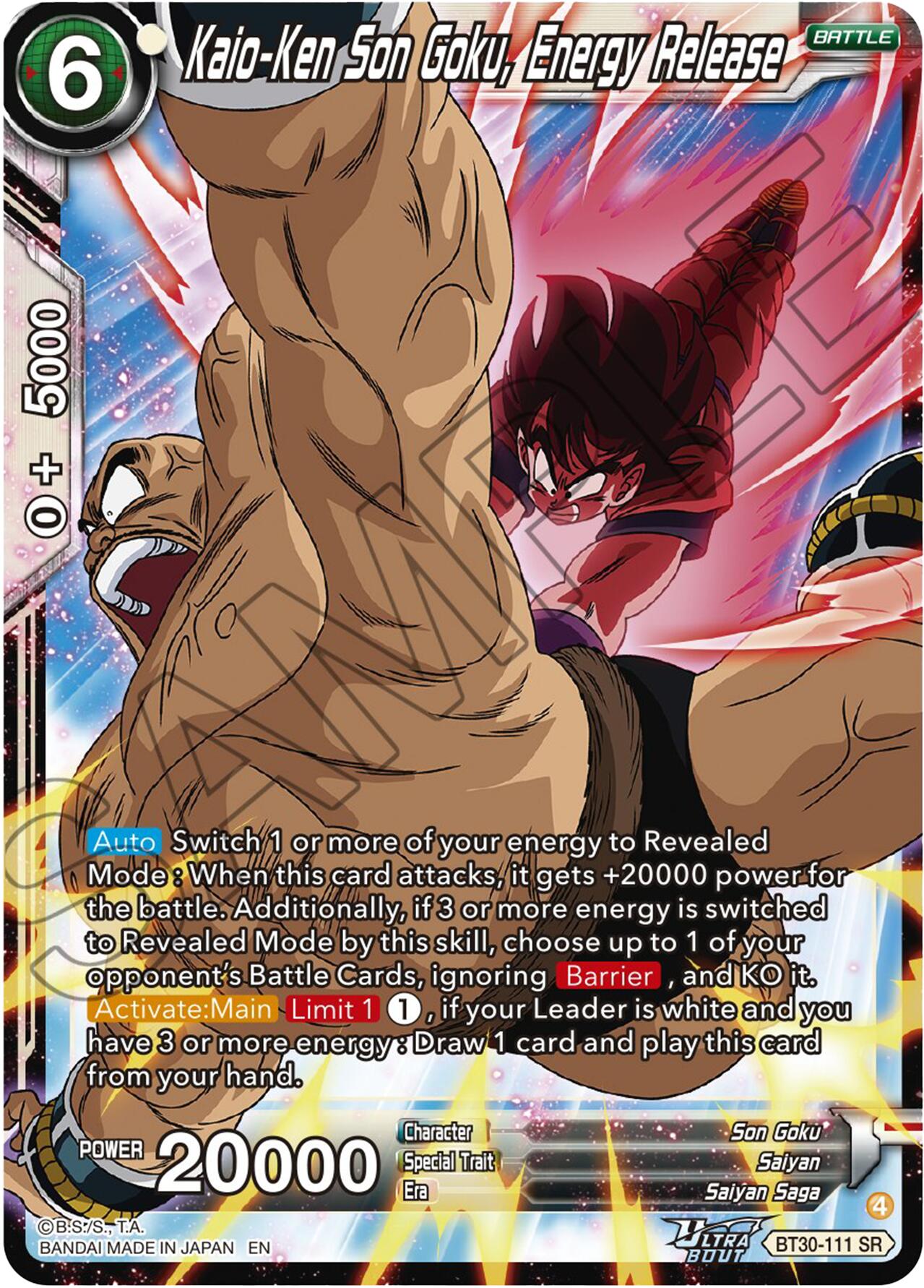 Kaio-Ken Son Goku, Energy Release (BT30-111) [Three Glorious Fighters] | Shuffle n Cut Hobbies & Games