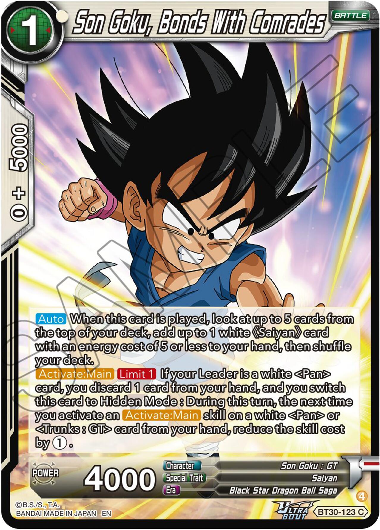Son Goku, Bonds With Comrades (BT30-123) [Three Glorious Fighters] | Shuffle n Cut Hobbies & Games