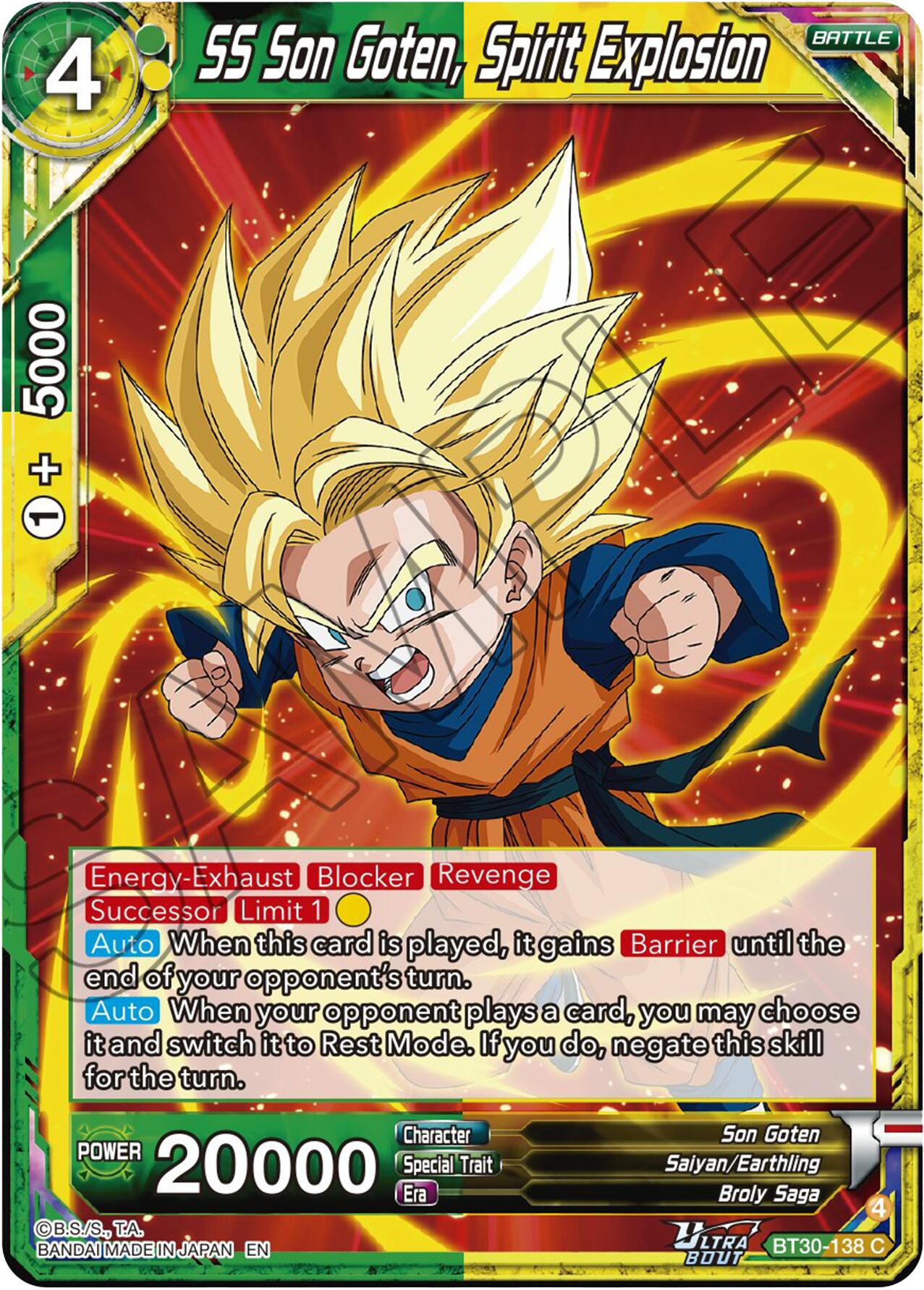 SS Son Goten, Spirit Explosion (BT30-138) [Three Glorious Fighters] | Shuffle n Cut Hobbies & Games